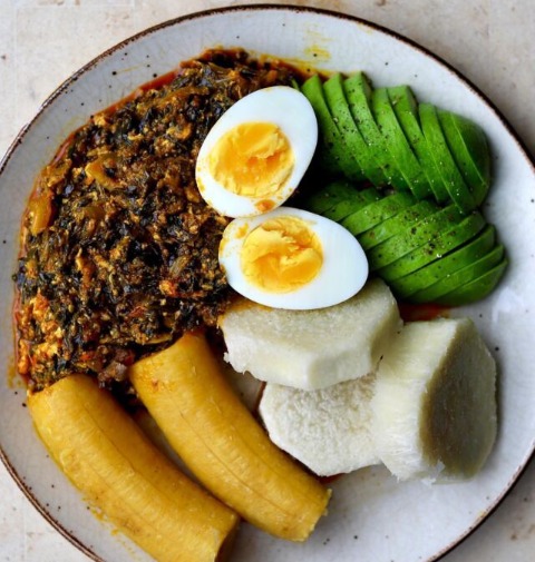 Ghanaian Kontomire Ampesi